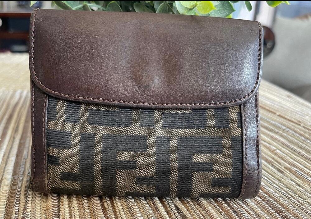 Fendi Zucca Print brown bifold wallet